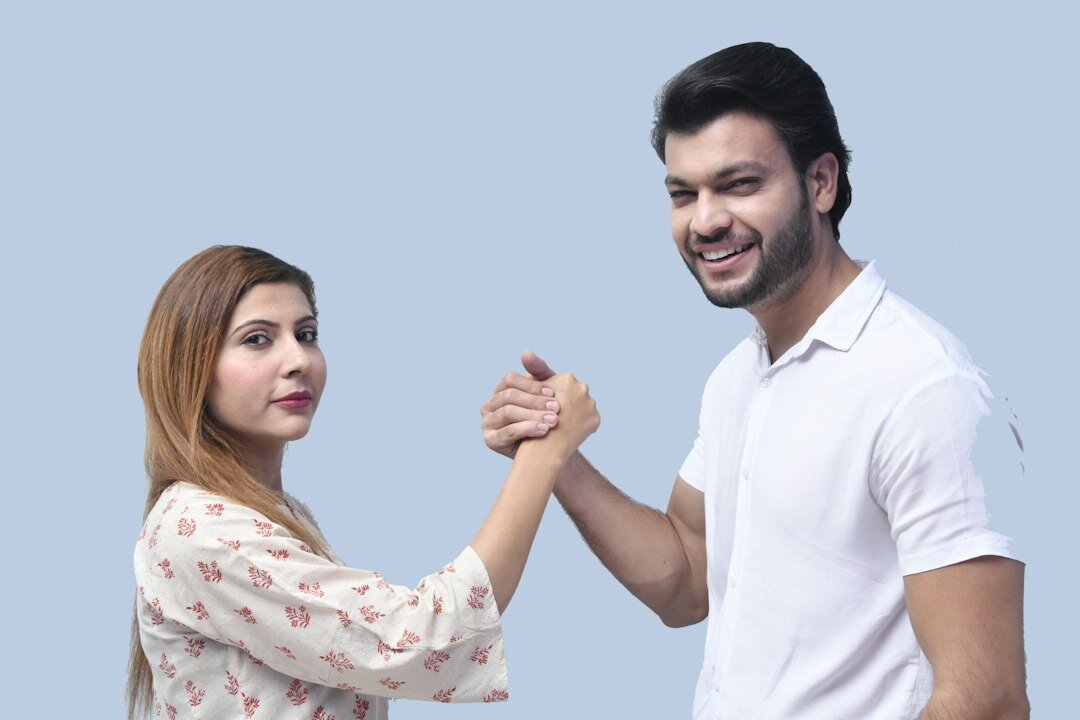 Colleagues shaking hands after a successful meeting